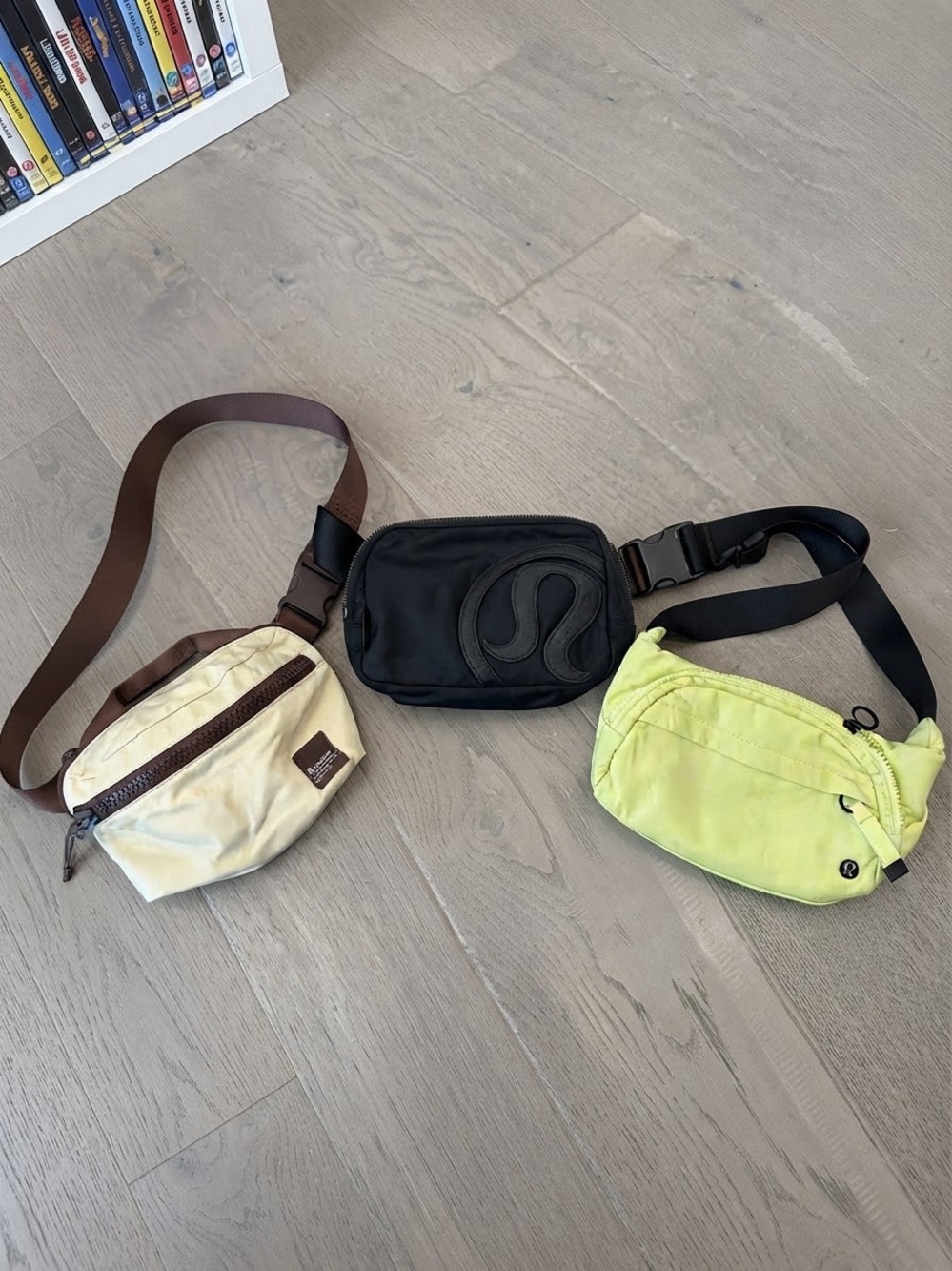 lululemon athletica Black Waist Pack with Yellow and Lime Crop